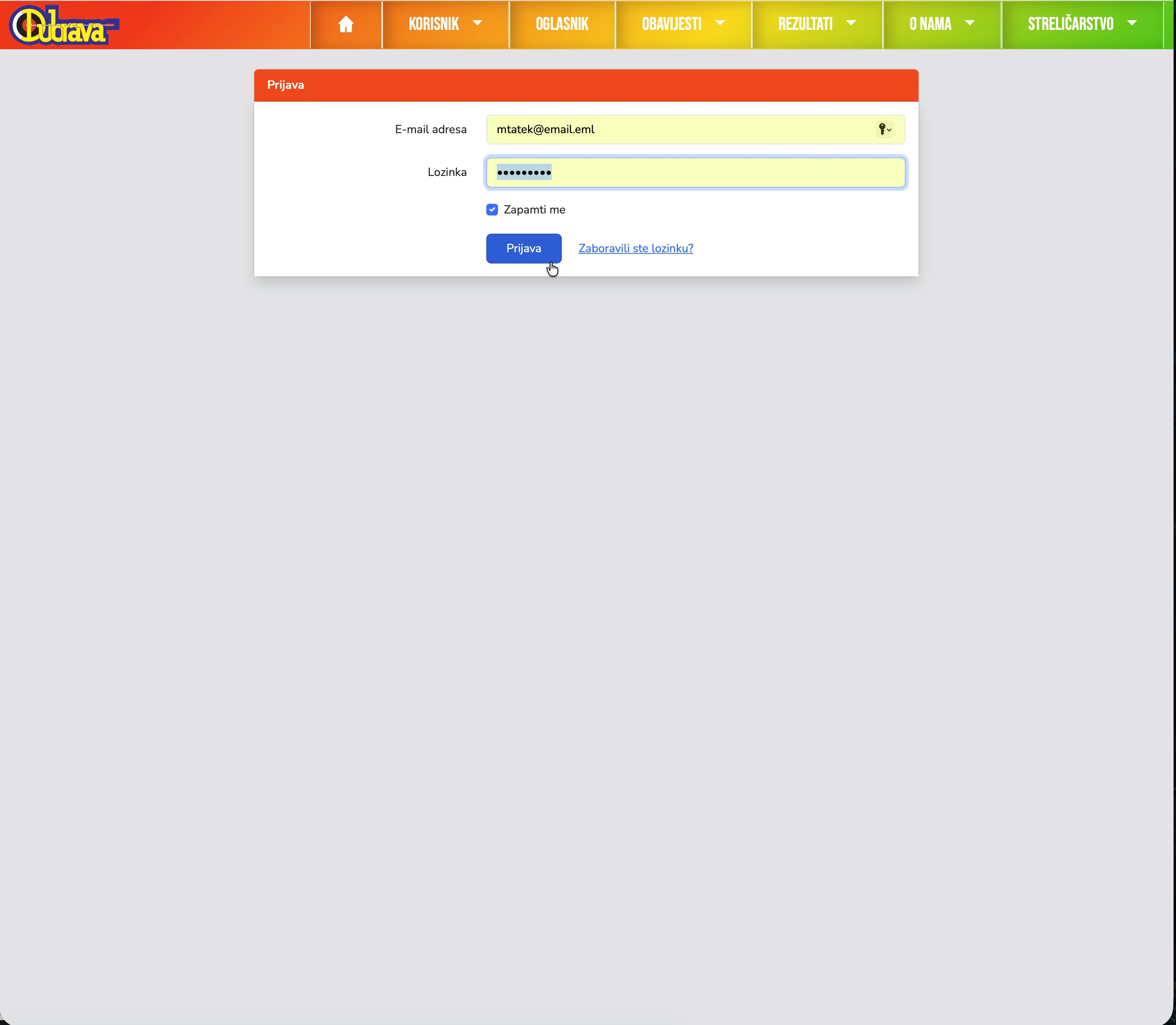 03. Prijava na site